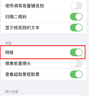 沾化苹果手机维修网点分享iPhone如何开启九宫格构图功能 